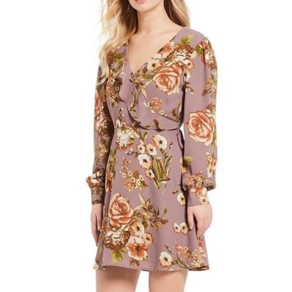 June & Hudson Floral Print Keyhole Cutout Dress